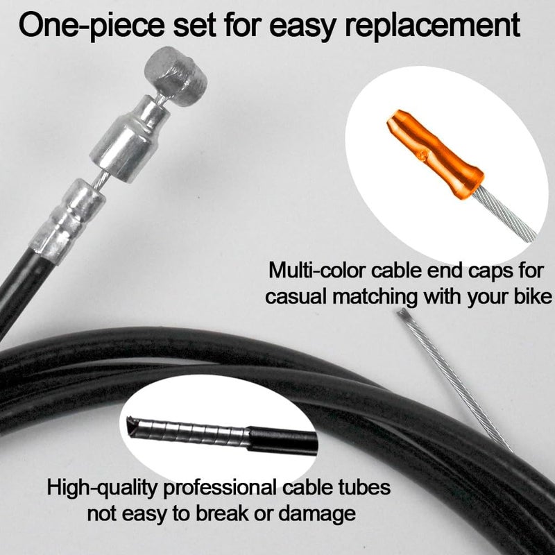 Ciomszan Universal Bicycle Brake Cables Housing Kit, MTB Gear Shifter Derailleur Cable End Caps for Mountain Road Bike Repair - Image 2